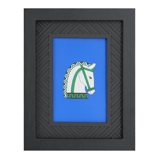 Jonathan Adler x Michaels 4" x 6" Black Geometric Stripes Matted Wood Tabletop Frame